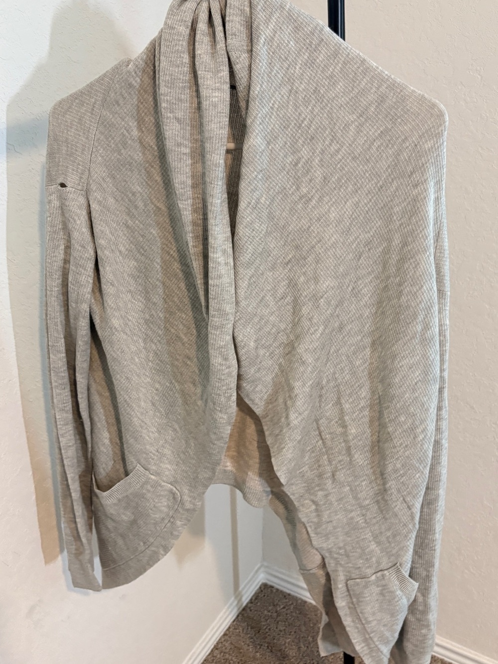 lululemon athletica Lightweight Open-Front Shawl Cardigan in Light Cream